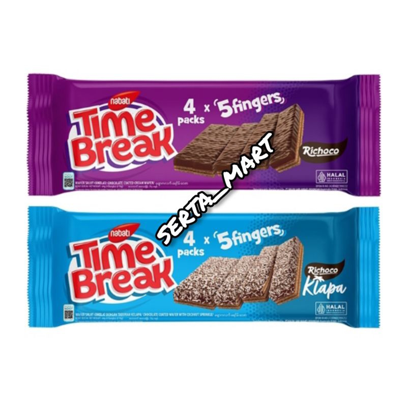 

Nabati Time Break 64gr - Biskuit Wafer Richoco - Klapa Wafer Coklat