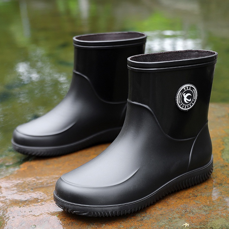 Murah Import Premium Sepatu Sawah Pria Boot Karet Full Hitam Kerja Proyek Anti Air Banjir Hujan PVC 