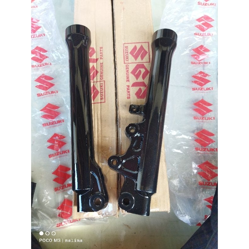 tabung bottom shock depan kanan kiri Suzuki spin 125 hitam glossy original sgp