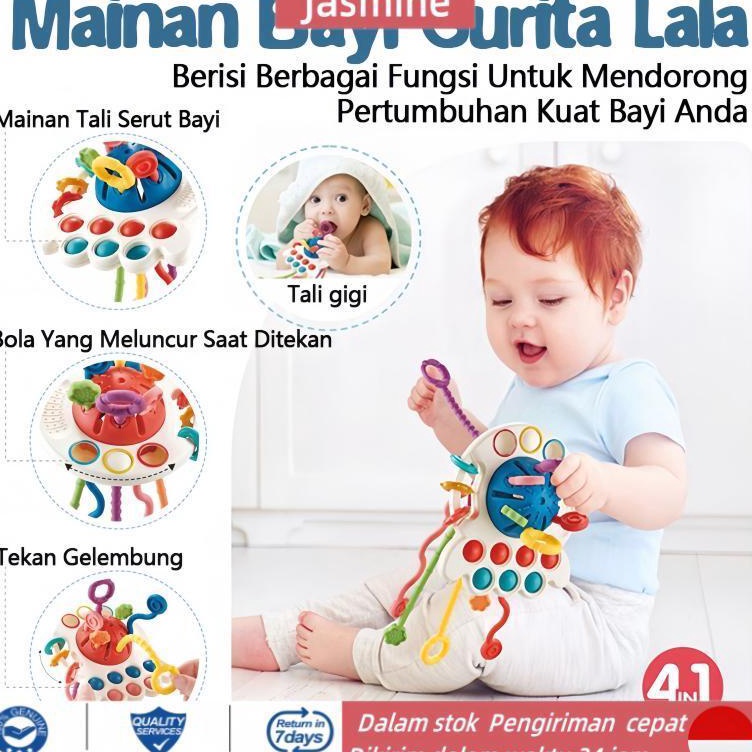 ART G7R CODMainan Edukasi Bayi Multifungsi Pop It Teether Sensorik Teether Montessori 4 in 1 Mainan 