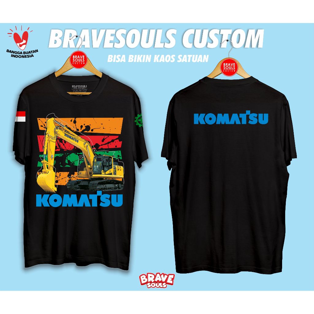 Kaos Distro Excavator Komatsu Katun Combed