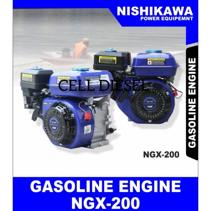 mesin penggerak bensin 7 hp Nishikawa MGX-200 gasoline engine