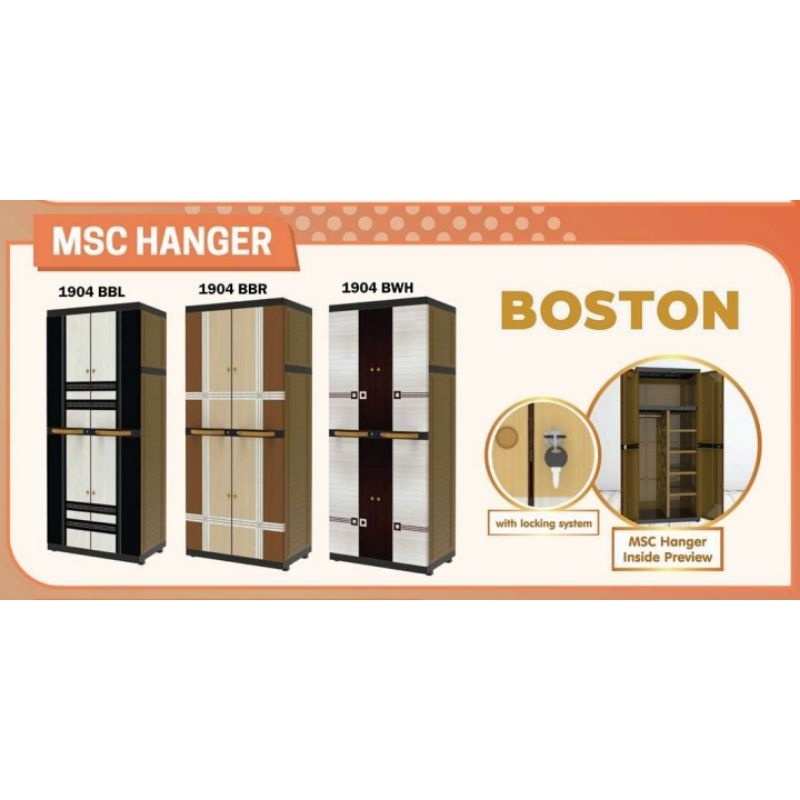 NAIBA Rak Lemari Pakaian Baju Plastik dengan Gantungan Kuat Tahan Lama Anti Rayap 1904 / 1924