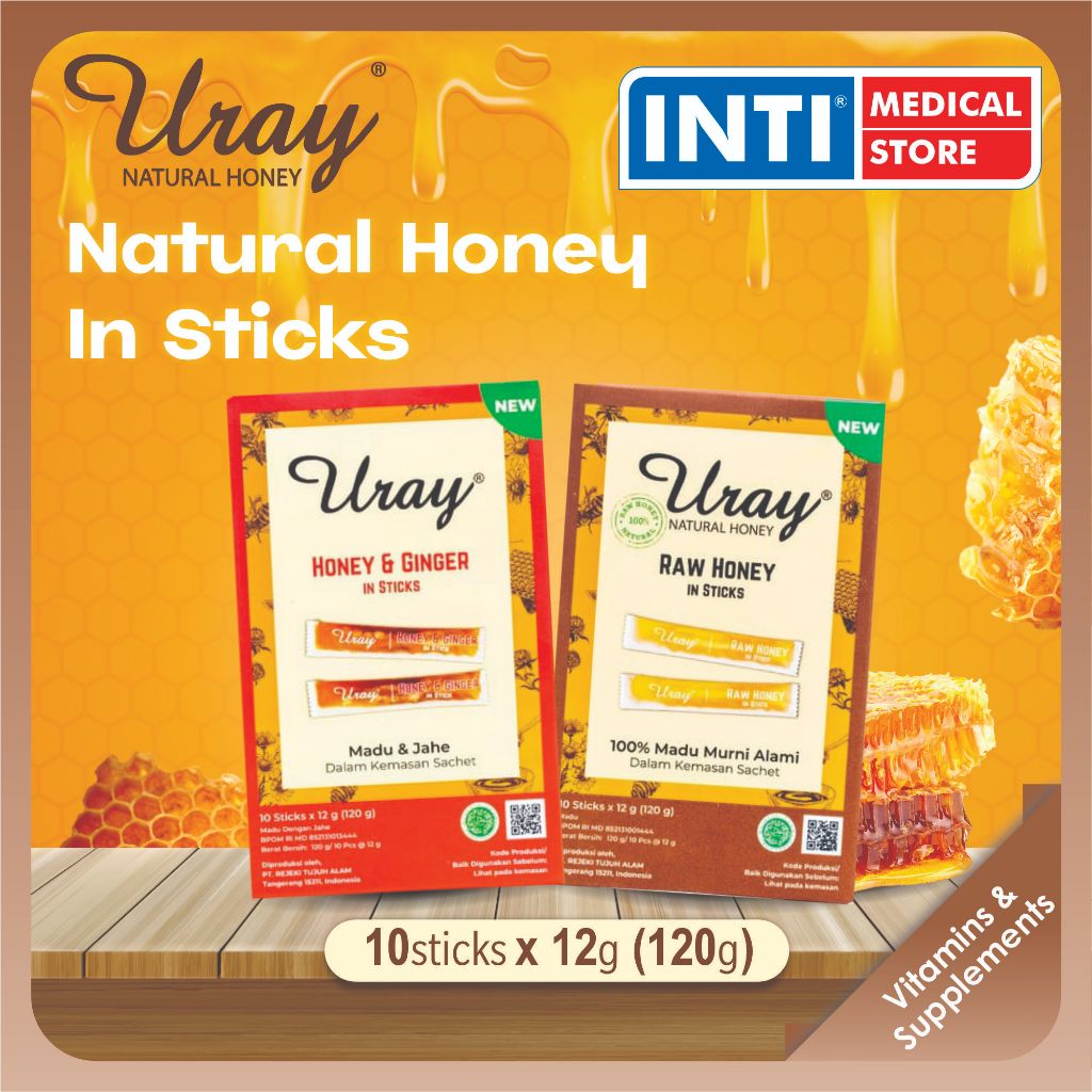

Madu Uray | Natural Honey Stick 12gr | Madu Hutan Murni Stick Box 120g