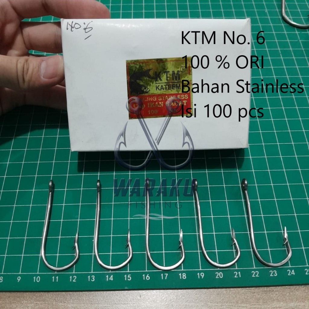 Kail Pancing Stainless KTM Kateem Cap Ikan Sadat 2335 / Kail Nelayan No. 6 100% ORI | Grosir (isi 10