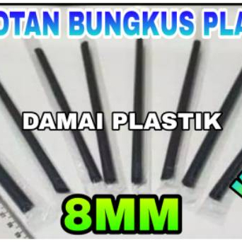 SEDOTAN PLASTIK 8MM 18CM 100PCS Sedotan Jelly Steril Bungkus Plastik Hitam 8 mm 21cm BENING