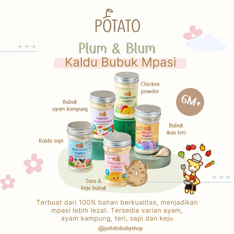

Plum & Blum Kaldu Mpasi Kaldu Sapi Kaldu Ayam Kaldu Jamur - 100 gram