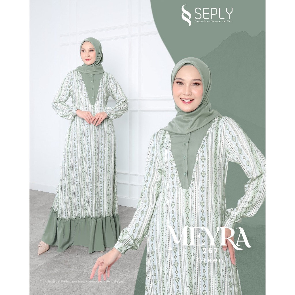 MEYRA 267 BLUE, DUSTY PURPLE, GREEN DAILY WEAR, DAILY DRESS, GAMIS HARIAN, GAMIS PESTA ETHICA