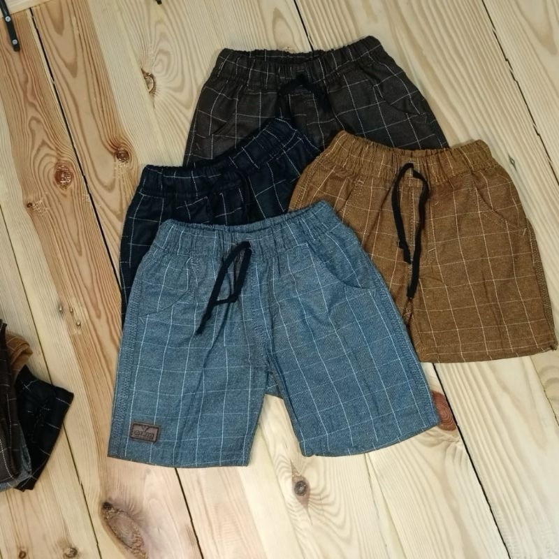 terlaris celana anak” pendek tartan ukuran 1tahun sampai 15tahun