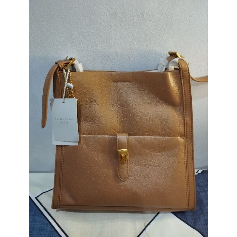 Tas Tote Bag Import SU QUEENA warna oat
