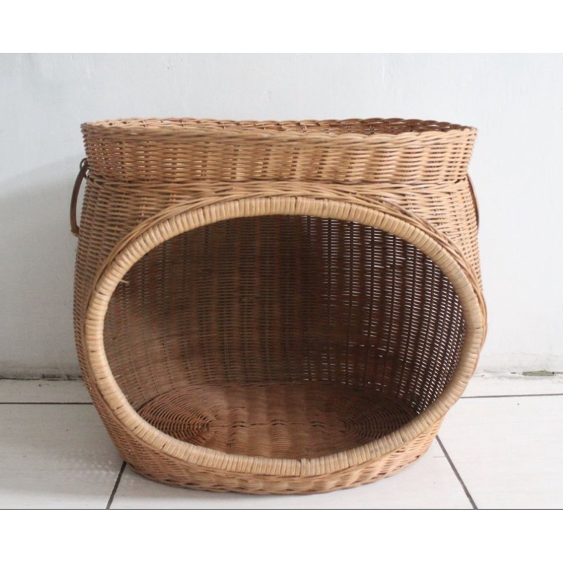 Kandang Rumah Hewan Kucing Rotan 2 Tingkat