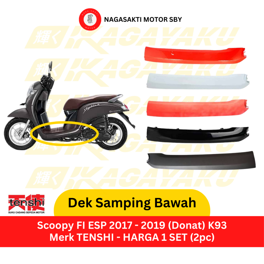 FOOTREST SAMPING / DEK BAWAH SAMPING KIRI + KANAN SCOOPY FI ESP 2017 2018 2019 TENSHI