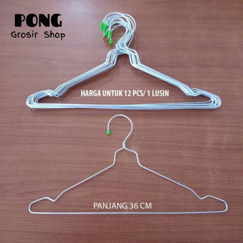 Hanger Baju Dewasa Gantungan Baju Hanger Kawat  36cm 1Lusin 12pcs