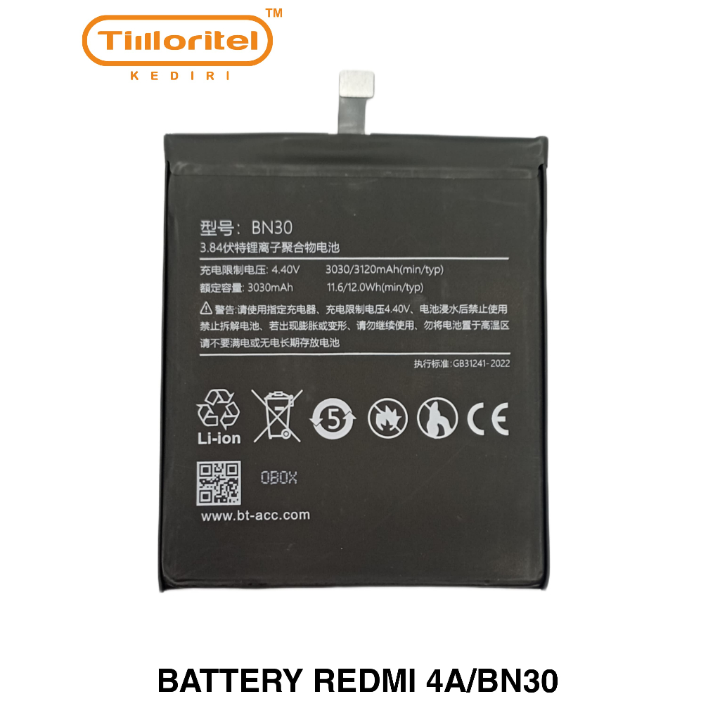 BATERAI XIAOMI REDMI 4A - BATERAI REDMI BN30 KUALITAS ORI