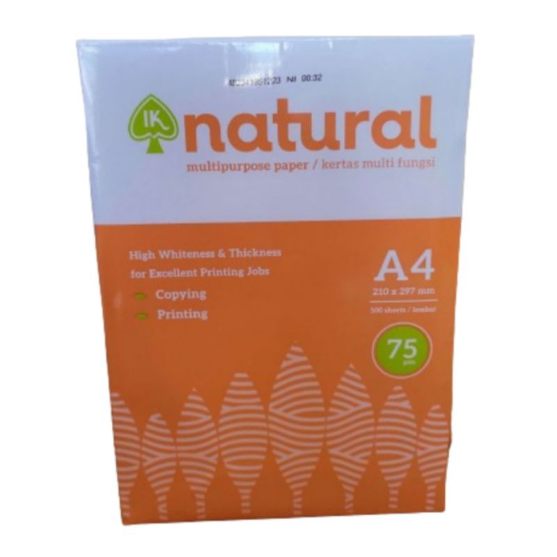 

Kertas HVS A4 Natural 75 gram (1 rim) putih polos - kertas multi fungsi
