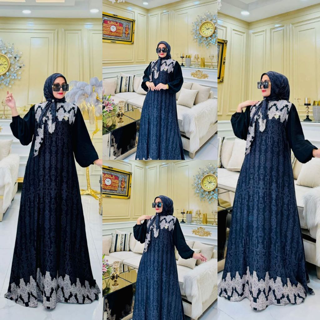 FIRDAUS SET SCARF BLACK SERIES BY ARSY HIJAB ORIGINAL
