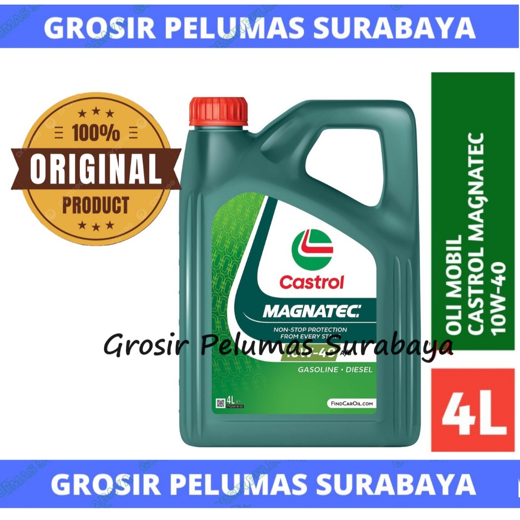 Oli ORIGINAL Castrol Magnatec 10w-40 10w/40 10W 40 Bensin / Diesel GALON 4 Liter 4ltr