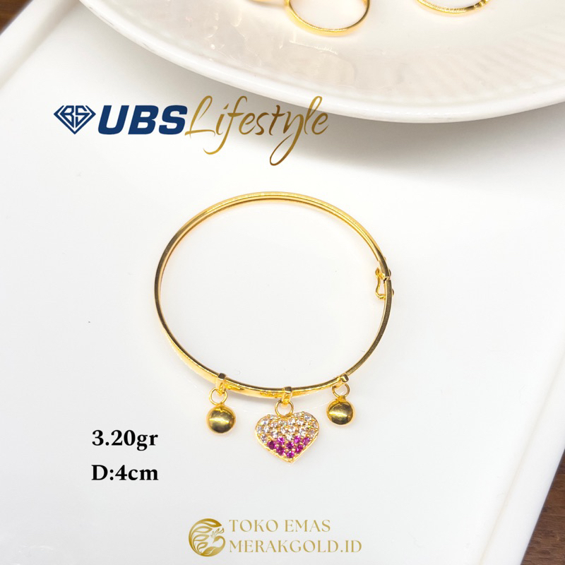 Gelang Emas Bayi Anak Ongsrotan Bangkok Bangle Emas Asli Kadar 700