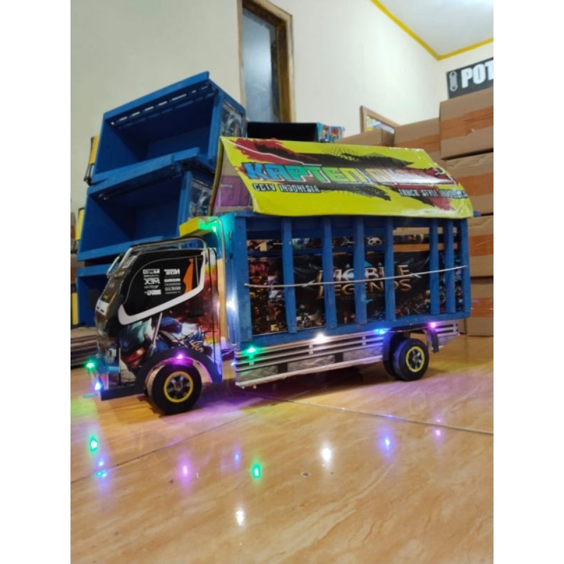 Truk oleng kayu besar jumbo p 55 cm miniatur kayu asli