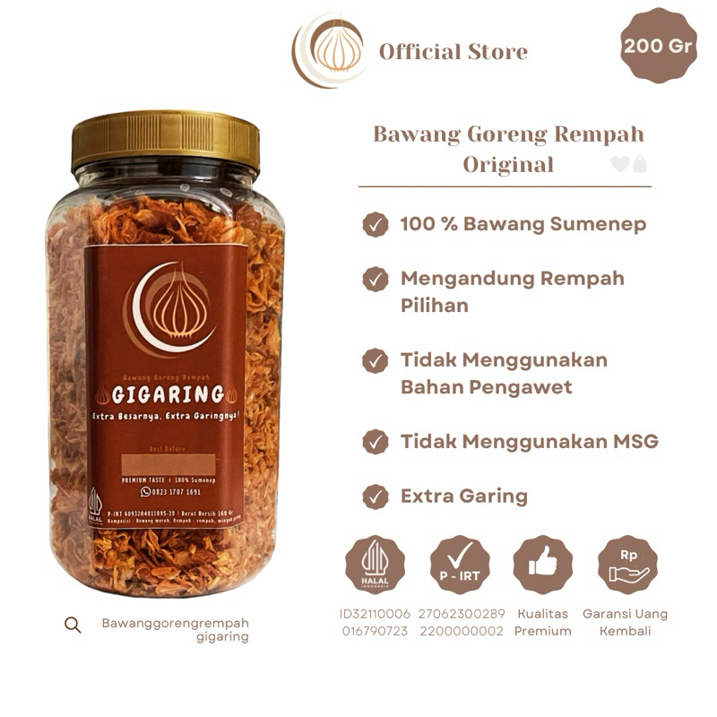 

GIGARING Bawang Goreng Rempah Original 200gr