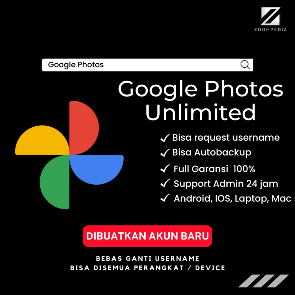 Google Photos Google foto Unlimited Storage Lifetime Bergaransi