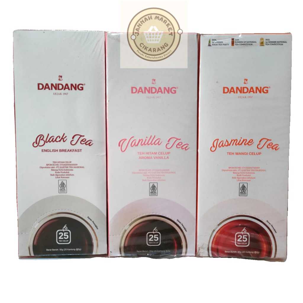

Teh dandang celup Jasmine, black tea, Vanila isi 25's
