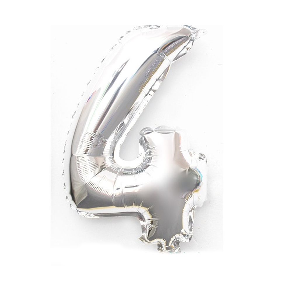 [COBA] BALON ANGKA WARNA SILVER ANGKA 4