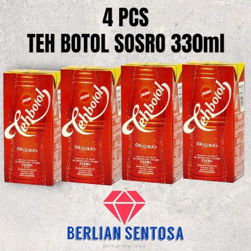 

teh botol sosro original 330ml 4 PCS