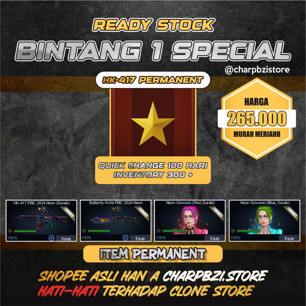 BRIGADIR HK-417 & IDOL PERMANENT / CHAR PB / CHAR POINT BLANK