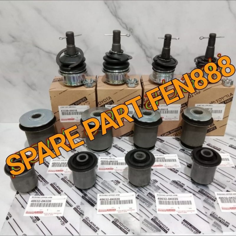 Ball Joint dan Bushing Arm Atas Bawah Komplit Toyota Innova Set 12pc