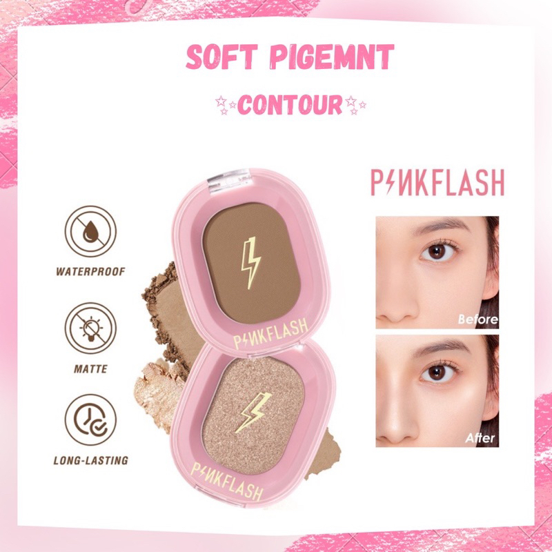 PINKFLASH SOFT PIGMENT FACE CONTOUR / PINK FLASH HIGHLIGHTER / PINKFLASH CONTOUR POWDER / PINKFLASH 