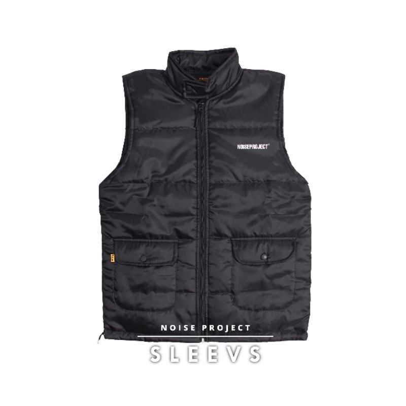 Black - Jaket Vest Puffer Jaket Rompi Sleevs Jaket Vest Noise Jaket Puffer Noise