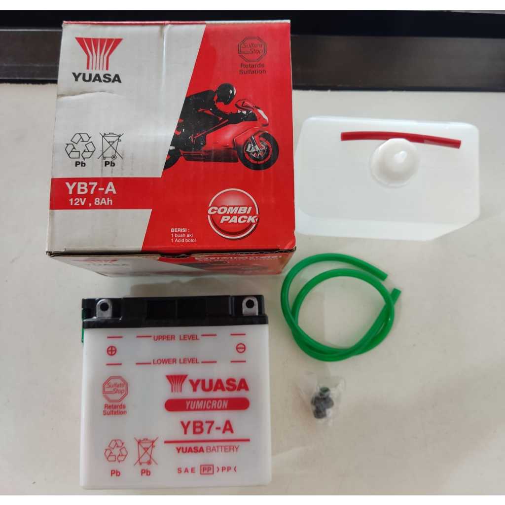 Aki Basah Yuasa Thunder YB7-A 12V 8Ah Accu Battery