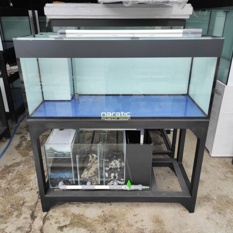 Aquarium fullset 120x50x50 10mm sump filter backwash