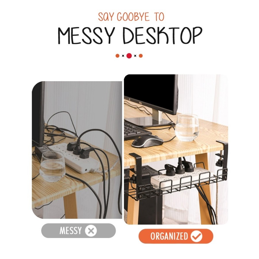 Rak Kabel Bawah Meja Cable Management Tray Rak Meja