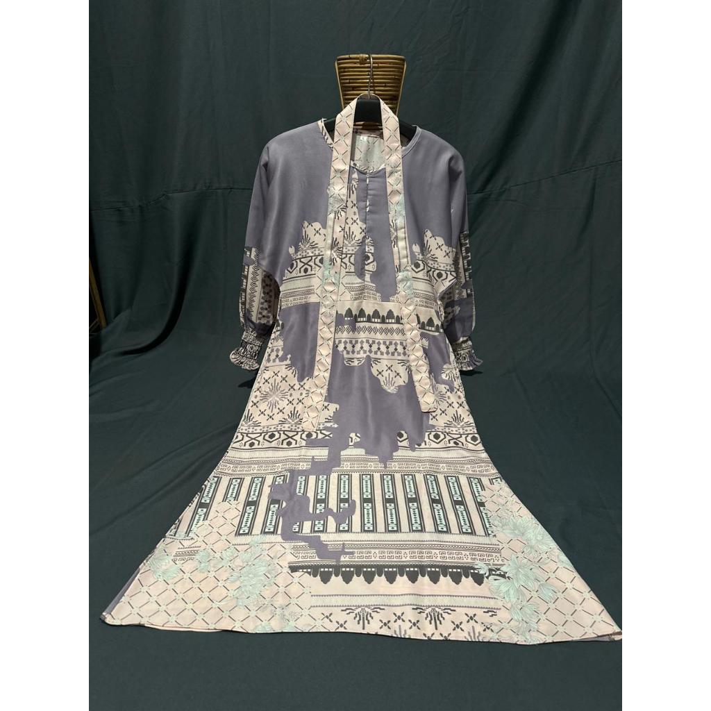 GAMIS SUPER JUMBO ROSALIE DRESS // Gamis MAXMARA LUX IMPORT ADEM JUMBO LD UP TO 140-6