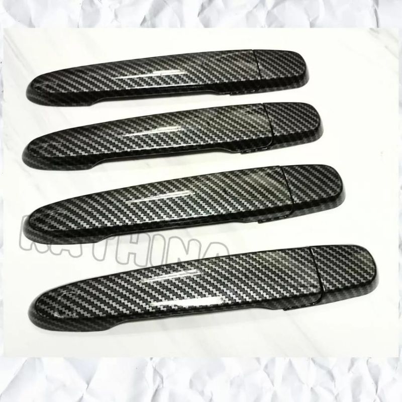 Cover handle pegangan pintu mobil calya 2016 carbon