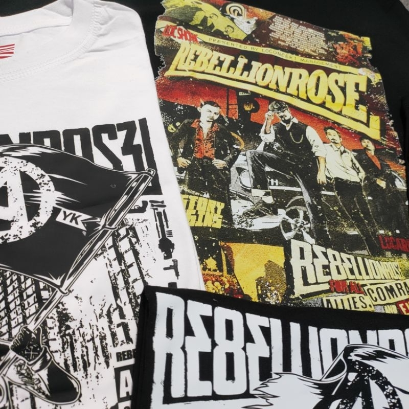 KAOS BAND / KAOS REBELION ROSE SERIES / BAJU MUSIK METAL ROCK