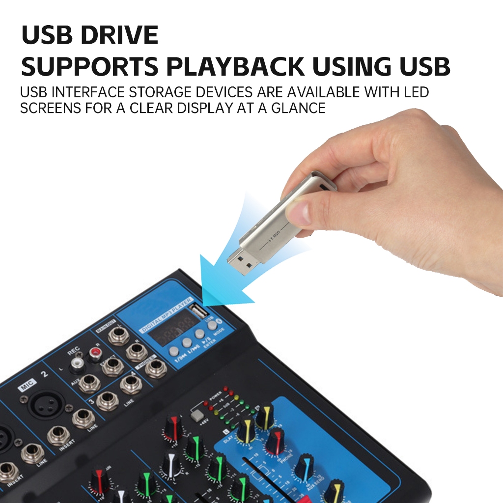 Professional Mixer Audio Mg04Bt/Mg07Bt Audio Mixer Dj Mixer Audio 4Ch/7Ch Pemutaran