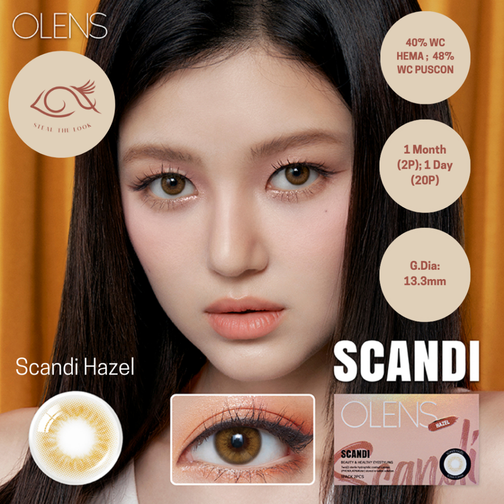Ready Ori 100% Olens Newjeans & Blackpink Monthly Scandi Hazel Series ( 2pcs = 1 pasang ) pemakaian 