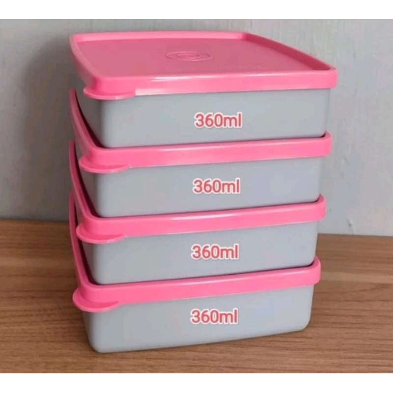 Medium square away Tupperware (4pcs)