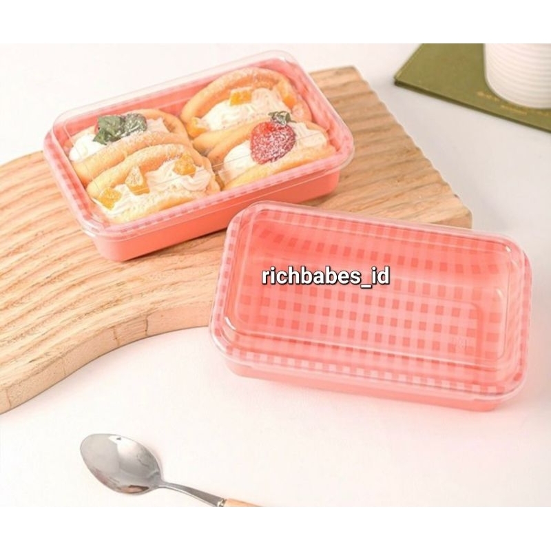 Mika Korean Cake Box Dessert Kotak Kue Donat Roti Bento Lunch Hampers milkbun box persegi