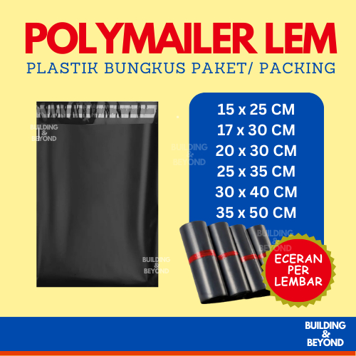

POLYMAILER HITAM EKONOMIS POLIMAILER BUNGKUS PAKET ONLINE PACKING ECERAN 15x25 17x30 20x30 25x35 30x40 35x50 CM