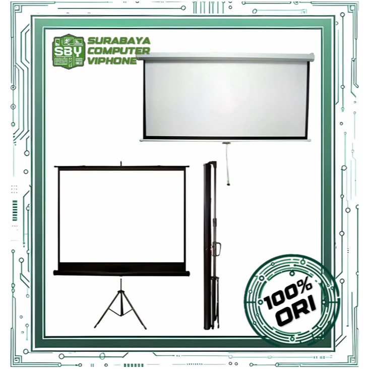 Layar Proyektor Tripod | Wall Mount (Dinding) | Motorized