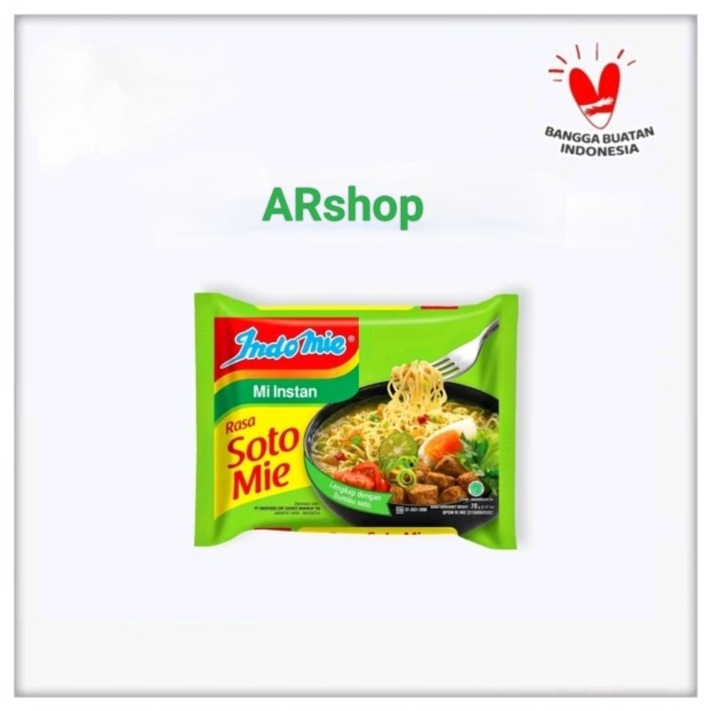 

Indomie Mie Instan Kuah Rasa Soto Mie | Bag - 70 gr (kemasan satuan)