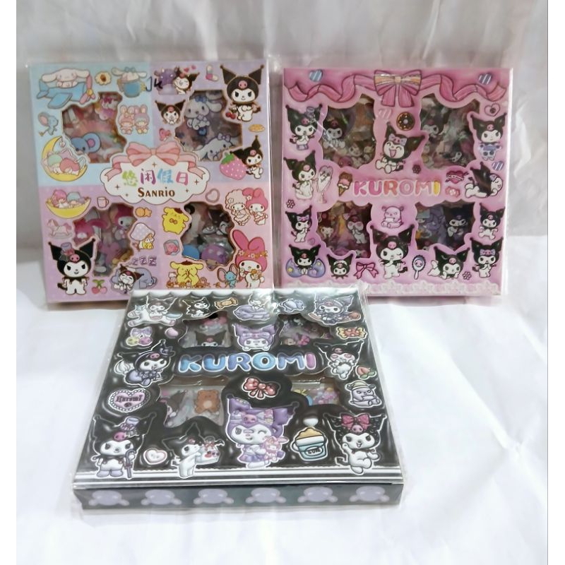 

100 Lembar sticker lucu 2D sanrio kuromi Waterparoof