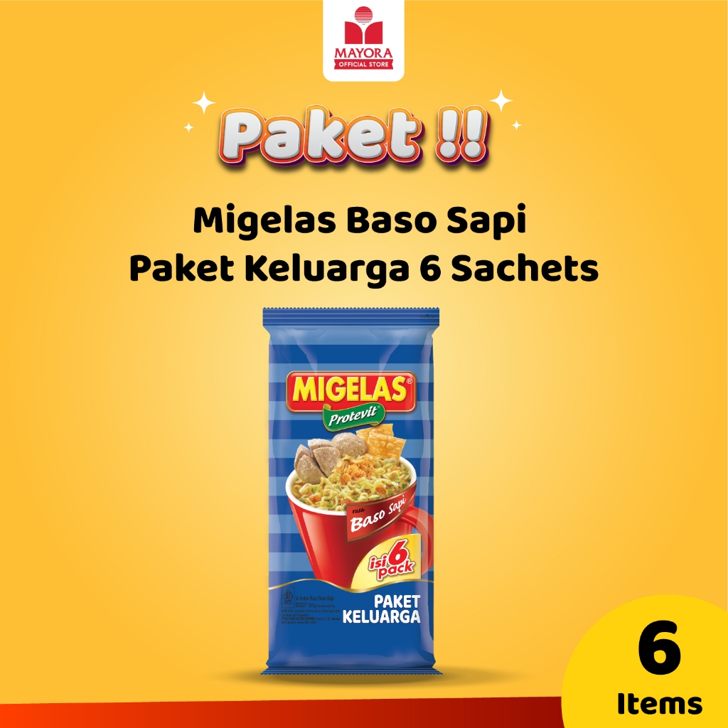 

Migelas Baso Sapi Paket Keluarga 6 Sachets