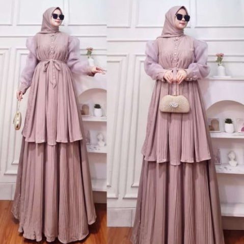 Laura La Belle Set Hijab Yola Gamis Wanita Sudah dengan Jilbab