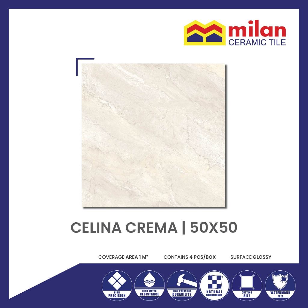 MilanTiles - MILAN Celina Crema 50x50 cm Keramik Lantai Glossy