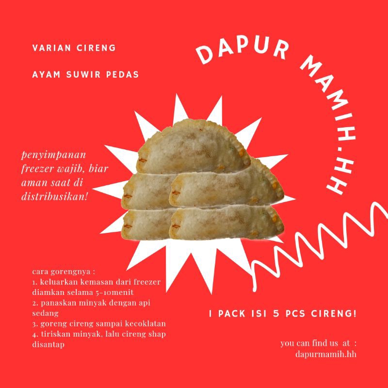 

CIRENG ISI AYAM SUWIR PEDAS ISI 10 & 5